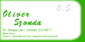 oliver szonda business card